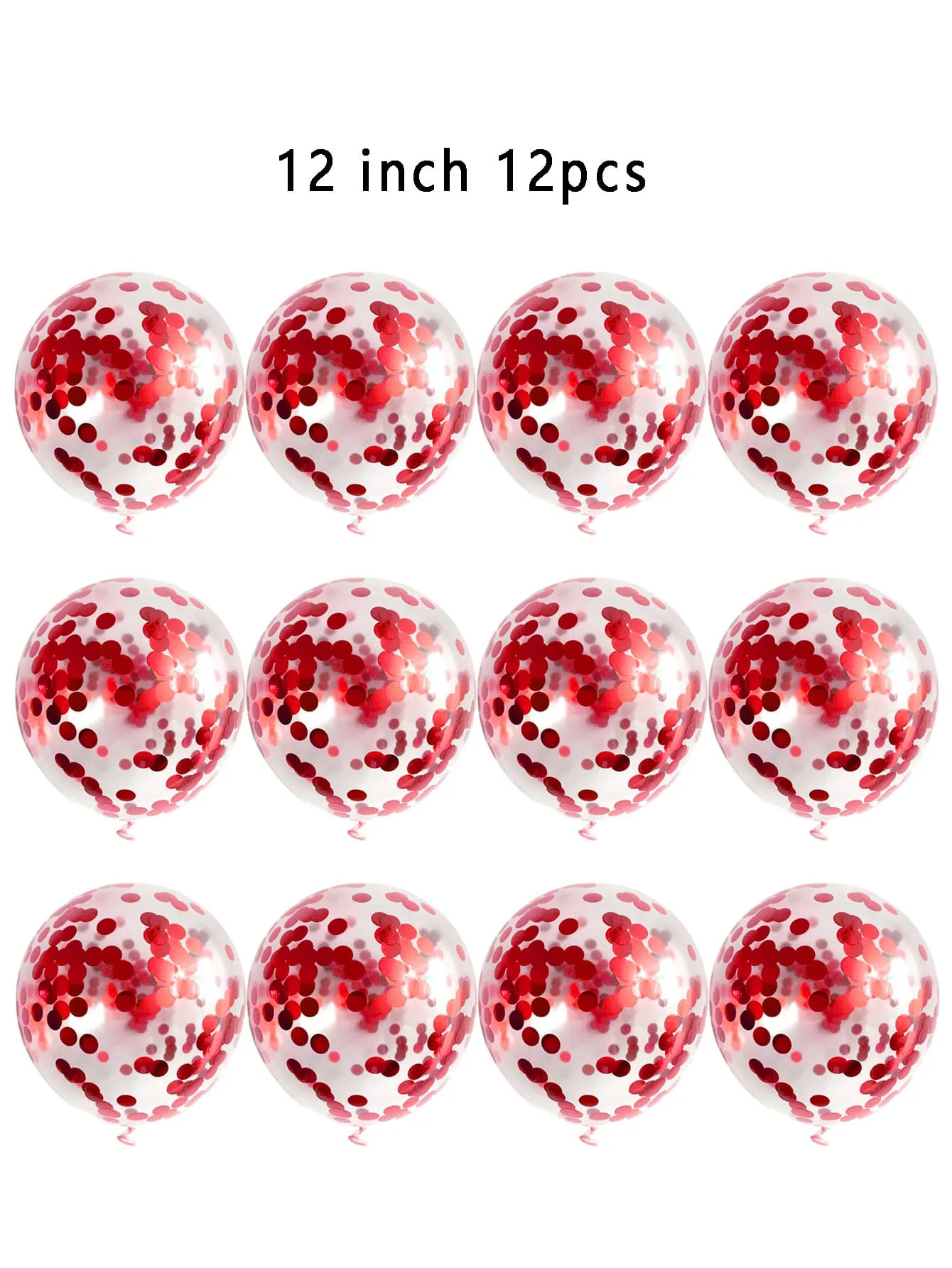 12pcs Sequin Decor Clear Balloon