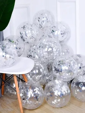 12pcs Sequin Decor Clear Balloon