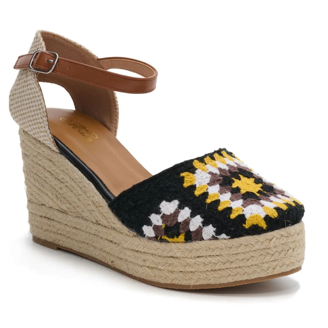 ANILA Black Multicolor Crochet