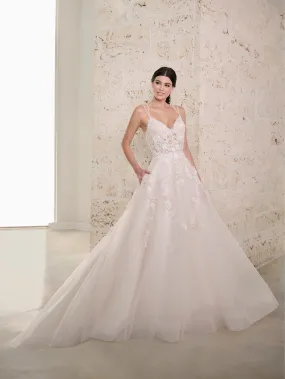 Applique Sleeveless A-line Bridal Gown by Adrianna Papell 31301