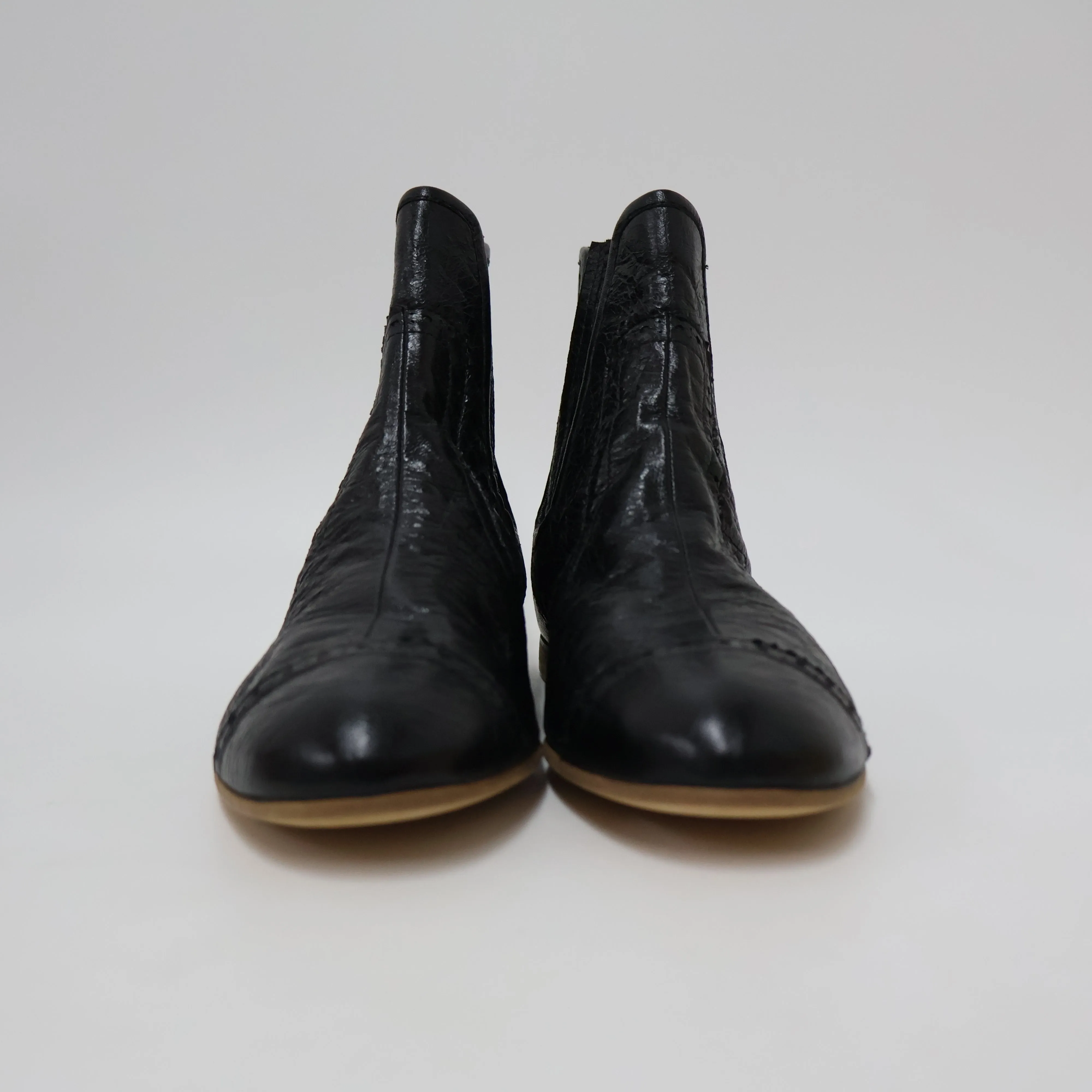 Balenciaga Ankle Boots Black Leather 38