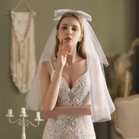Big Bow Veil Waist Length