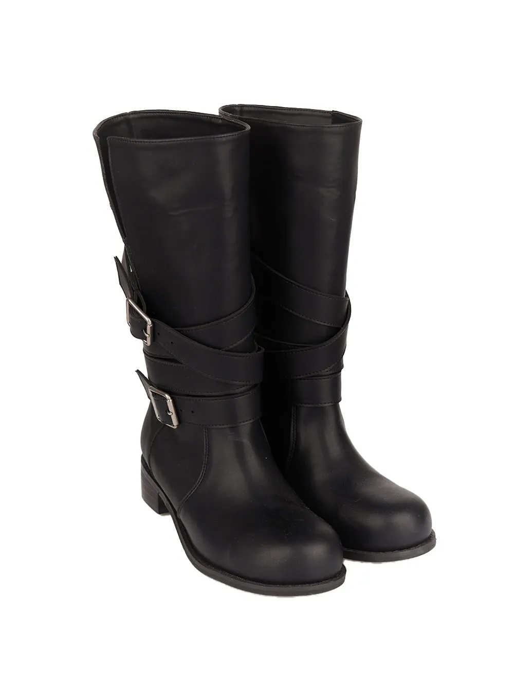 Double Buckle Mid-Calf Boots CM517