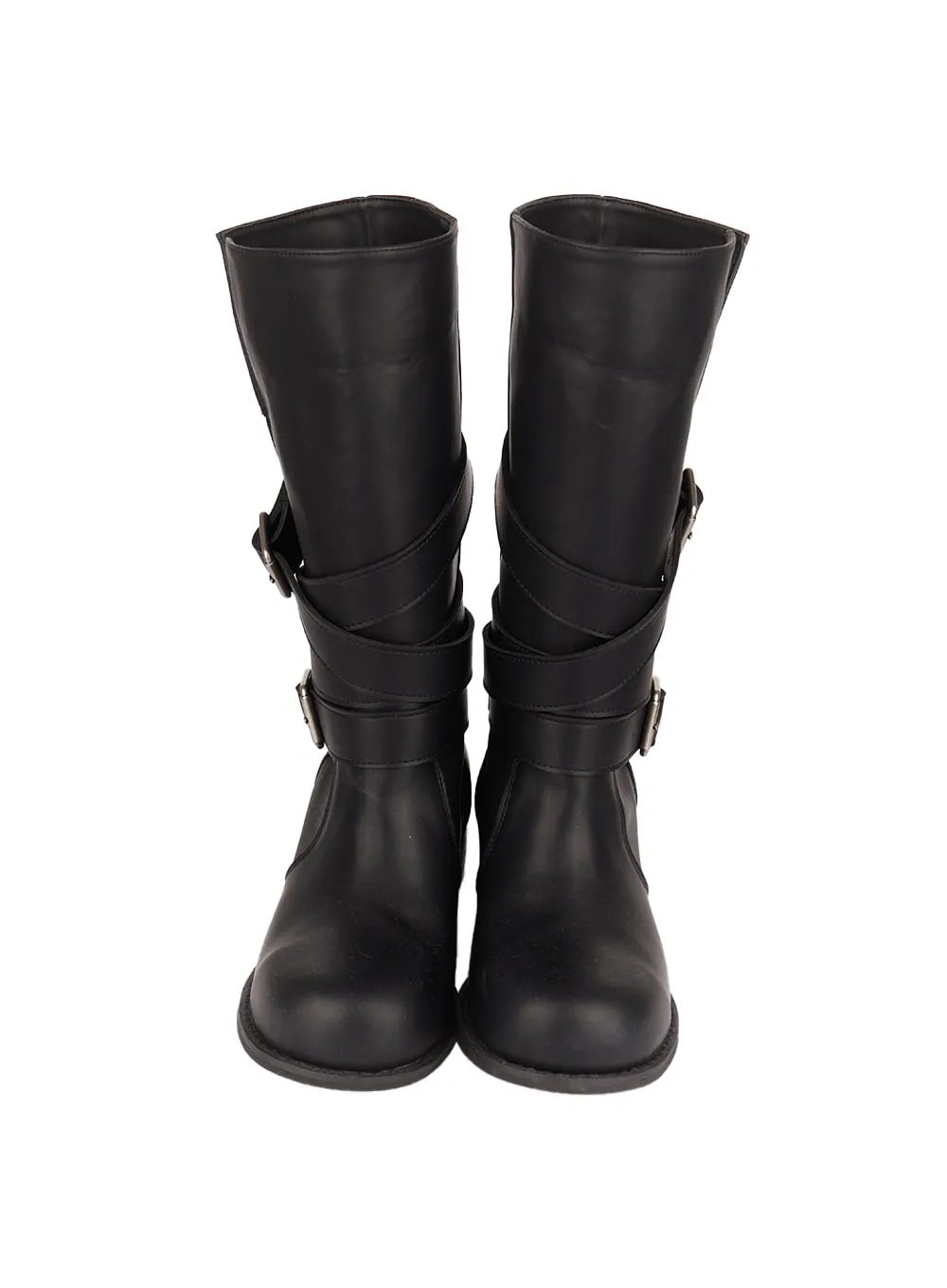 Double Buckle Mid-Calf Boots CM517
