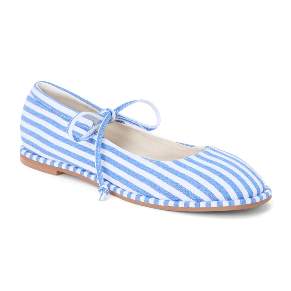 Gerry Striped Mary Jane Ballet Flats