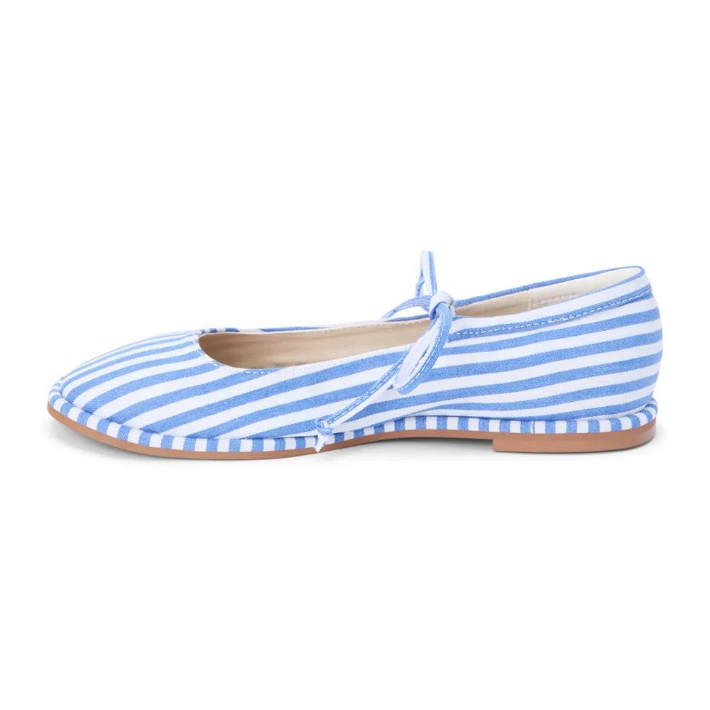 Gerry Striped Mary Jane Ballet Flats