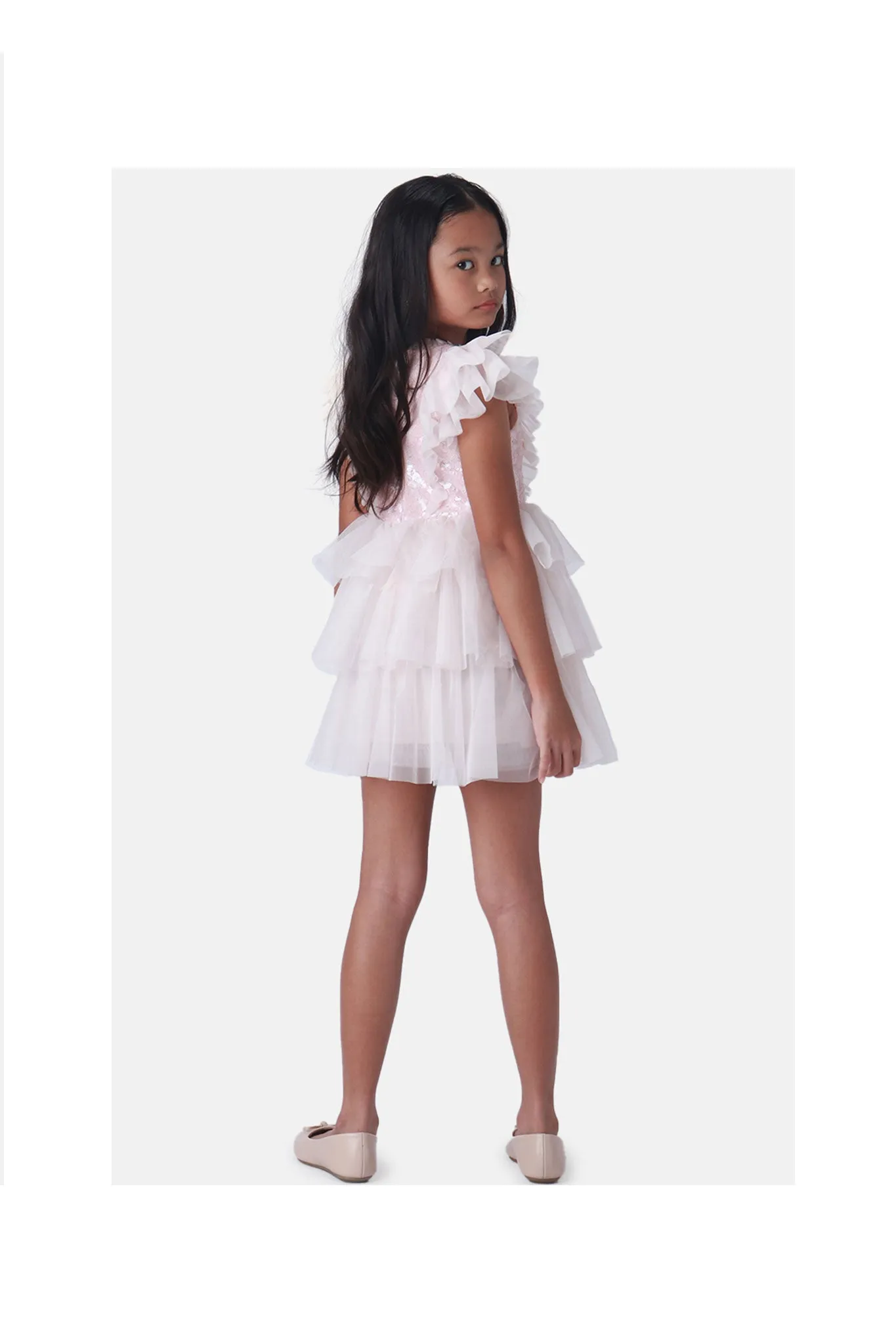 Gingersnaps Sequined W/Ruffles Tier Dress