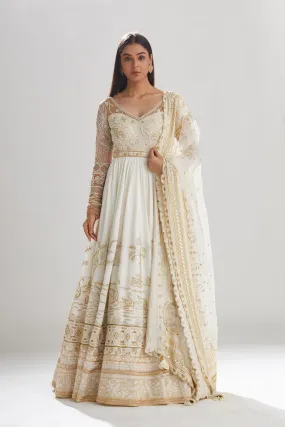 Hans Anarkali With Dupatta