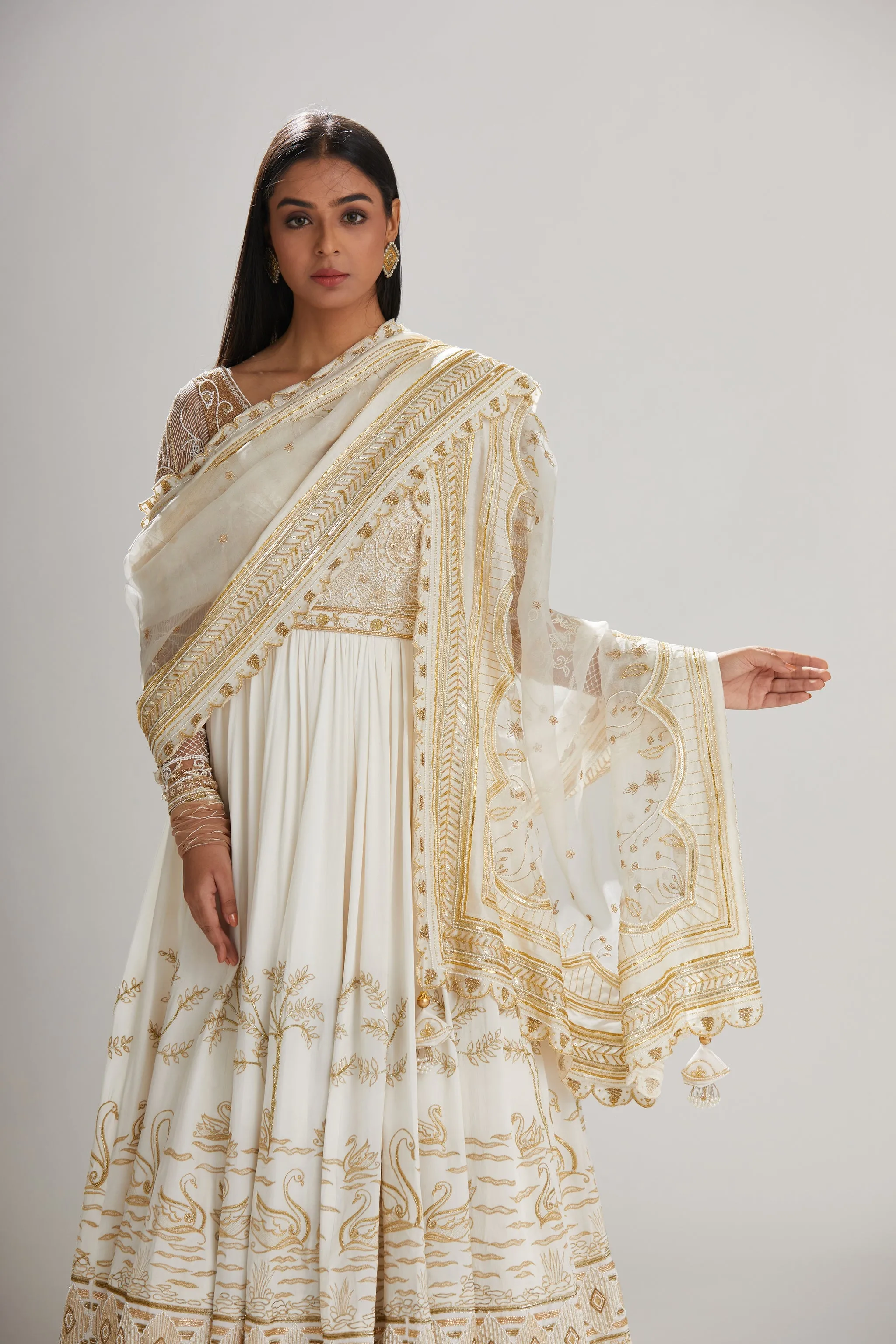 Hans Anarkali With Dupatta