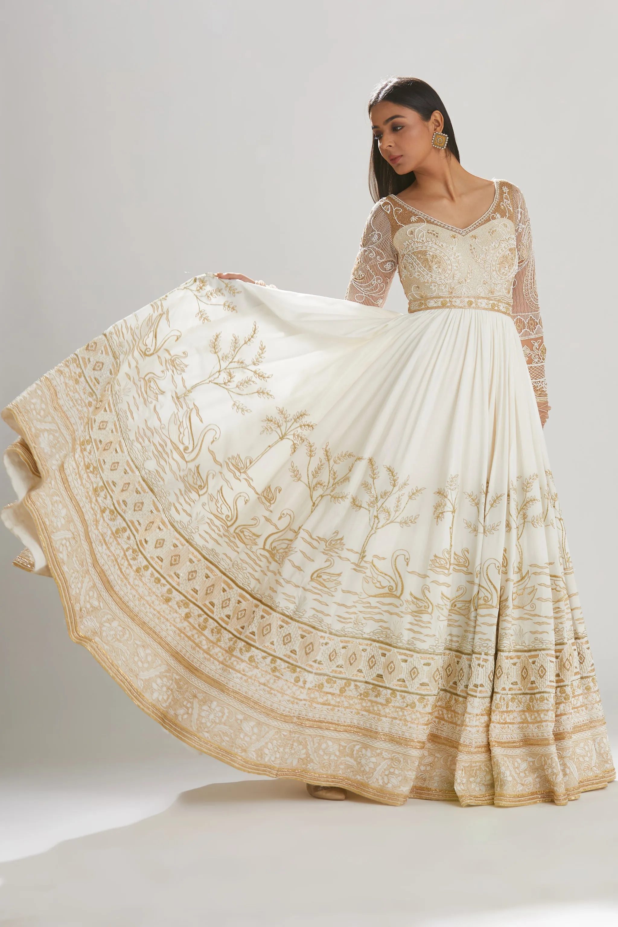 Hans Anarkali With Dupatta