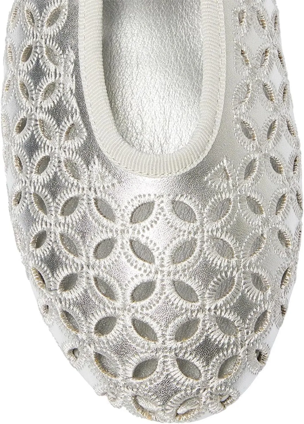 Hollow Out Ballet Flats for Women,Buckle Strap Mesh Mary Jane Flats Round Toe Embroidered Flowers Comfortable Breathable Casual Daily Dress Ballerina Flat Shoes