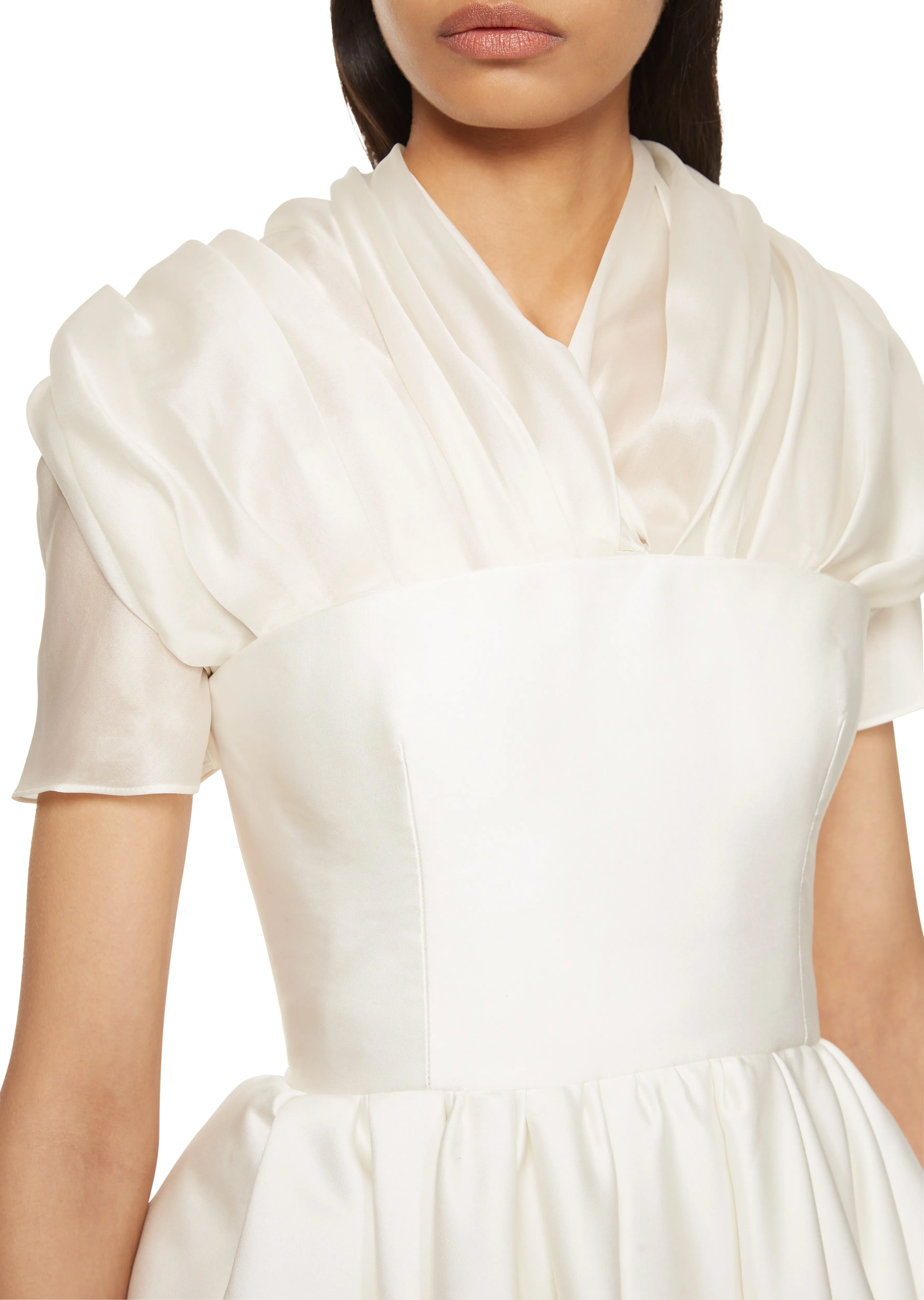 Ivory Silk Shadow Mini Dress