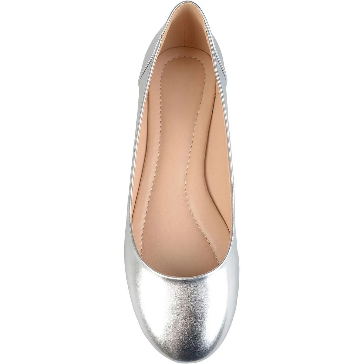 Journee Collection Womens Metallic Round Toe Ballet Flats