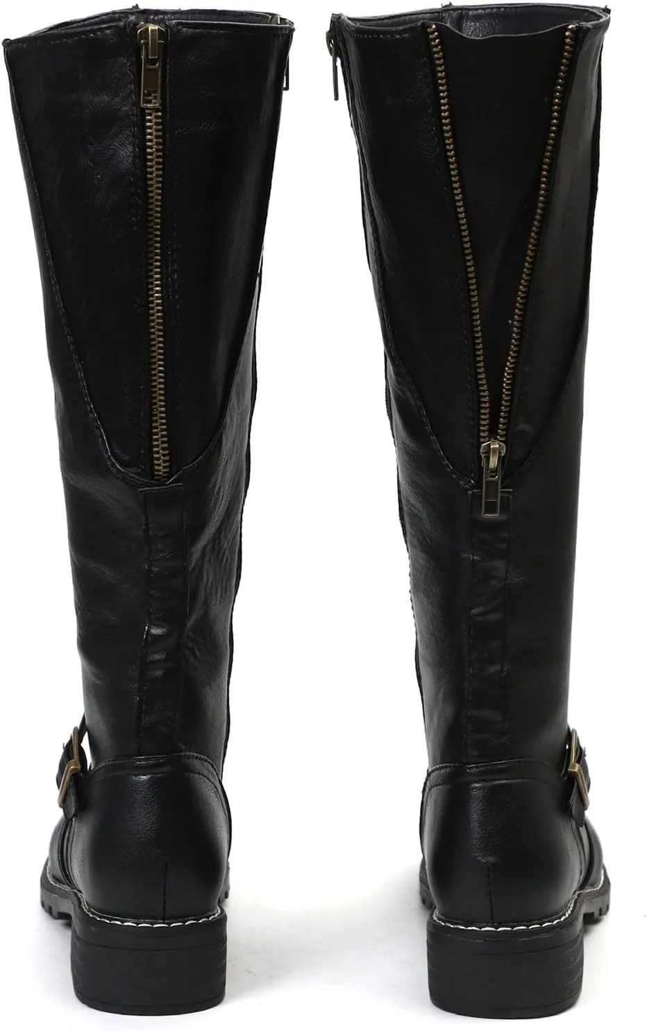 Knee High Boots for Women Vintage Side Zipper Tall Boots Mid Calf Boots Riding Boots Fall Boots Buckle