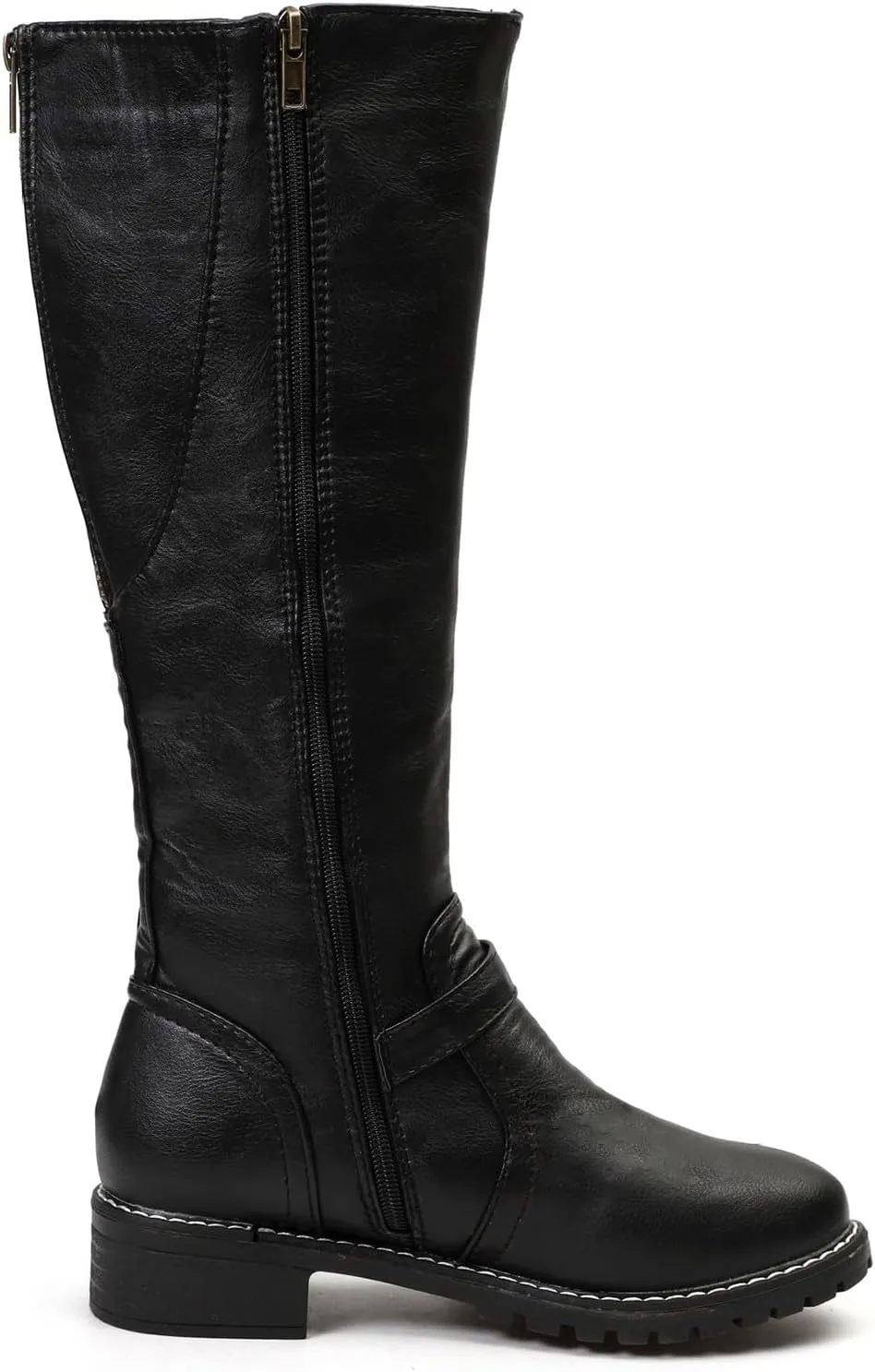 Knee High Boots for Women Vintage Side Zipper Tall Boots Mid Calf Boots Riding Boots Fall Boots Buckle