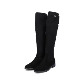 Knee High Suede Boots in Black