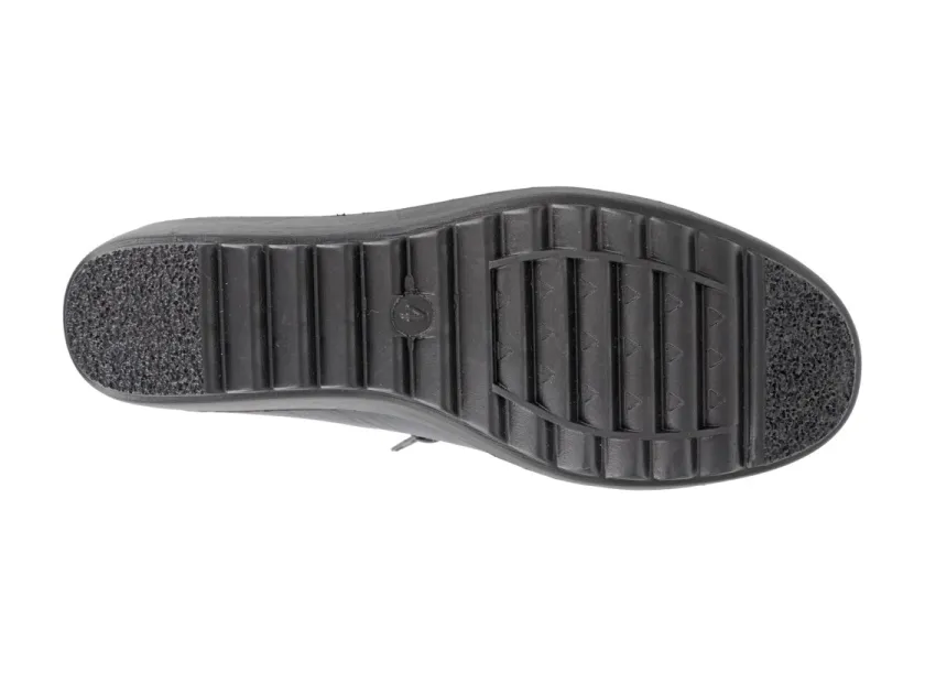 Stylish Black Wedge Work Shoe for Women with Double Zippers - Boulevard L399A