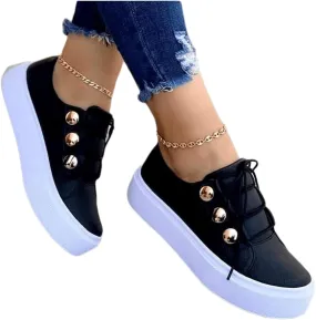 Ladmiple Shoes For Women Sneakers Slip Ons Canvas Shoes Fashion Casual Summer Low Top Platform Walking Flats Loafers