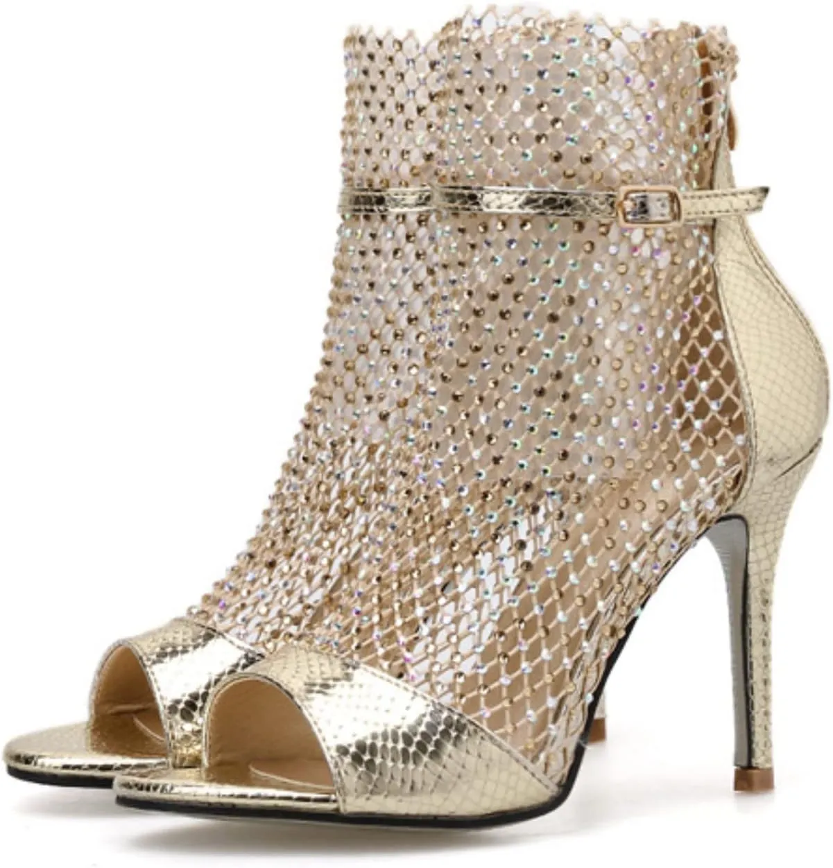 Large Size Hollow High Heeled Women Catwalk Super High Heel Stiletto Open Toe Sandals Fashion Rhinestone Sandals