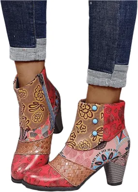 Lausiuoe Ankle Boots For Women With Heel Chunky Block Chelsea Closed Toe Booties Shoes Western Side Zipper Short Boots