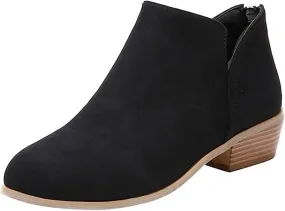 Lausiuoe Boots For Women Ankle Booties Sexy Low Heels Cowgirl Cowboy Chunky Stacked Mid Heel Zipper Western Short Boots Lausiuoe Boots For Women Ankle Booties Sexy Low Heels Cowgirl Cowboy Chunky Stacked Mid Heel Zipper Western Short Boots