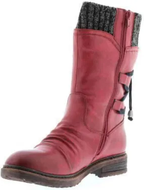 Lausiuoe Boots For Women Low Heel Mid Calf Winter Boots Side Zip Western Platform Hiking Booties Warm Non Slip Outdoor Shoes