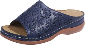 Lausiuoe Fashion Sandals Women Dressy Summer Flat Orthotic Slides Comfortable Orthopedic Casual Arch Support Flip Flops
