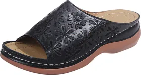 Lausiuoe Orthopedic Sandals Women Dressy Summer Flat Sandals Comfortable Walking Wedge Orthotic Flip Flops with Arch Support