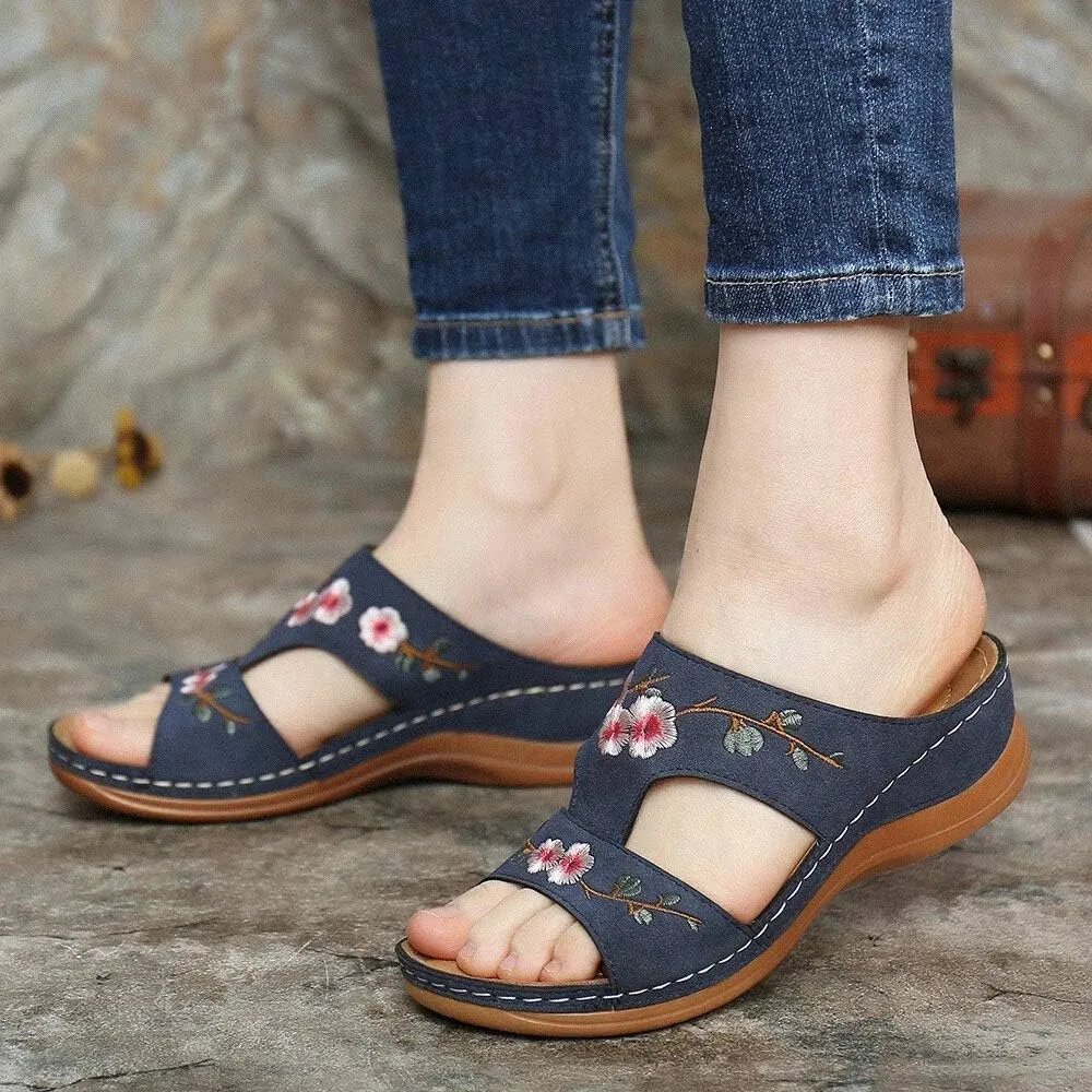 Lausiuoe Orthotic Sandals For Women With Arch Support Comfortable Walking Dressy Summer Casual Orthopedic Slides Flip Flops