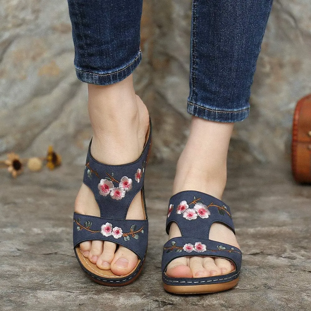 Lausiuoe Orthotic Sandals For Women With Arch Support Comfortable Walking Dressy Summer Casual Orthopedic Slides Flip Flops