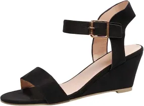 Lausiuoe Women Sandals,Womens Open Toe Ankle Strap Chunky Block High Heel Pump Sandals Casual Dressy Summer Sandals