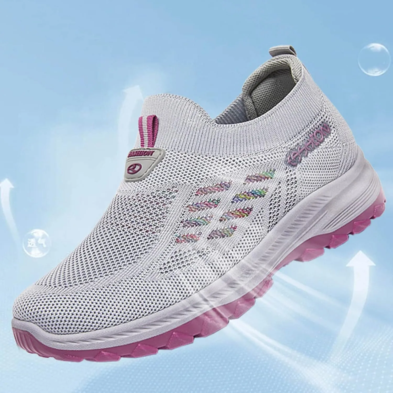 Lightweight Comfortable Wear Orthowear Shoes for Women, Fashion Ortho Shoes for Women Plantar Fasciitis Comfortable Air Cushion Ortho Breathable Stretch Cushion Sneakers
