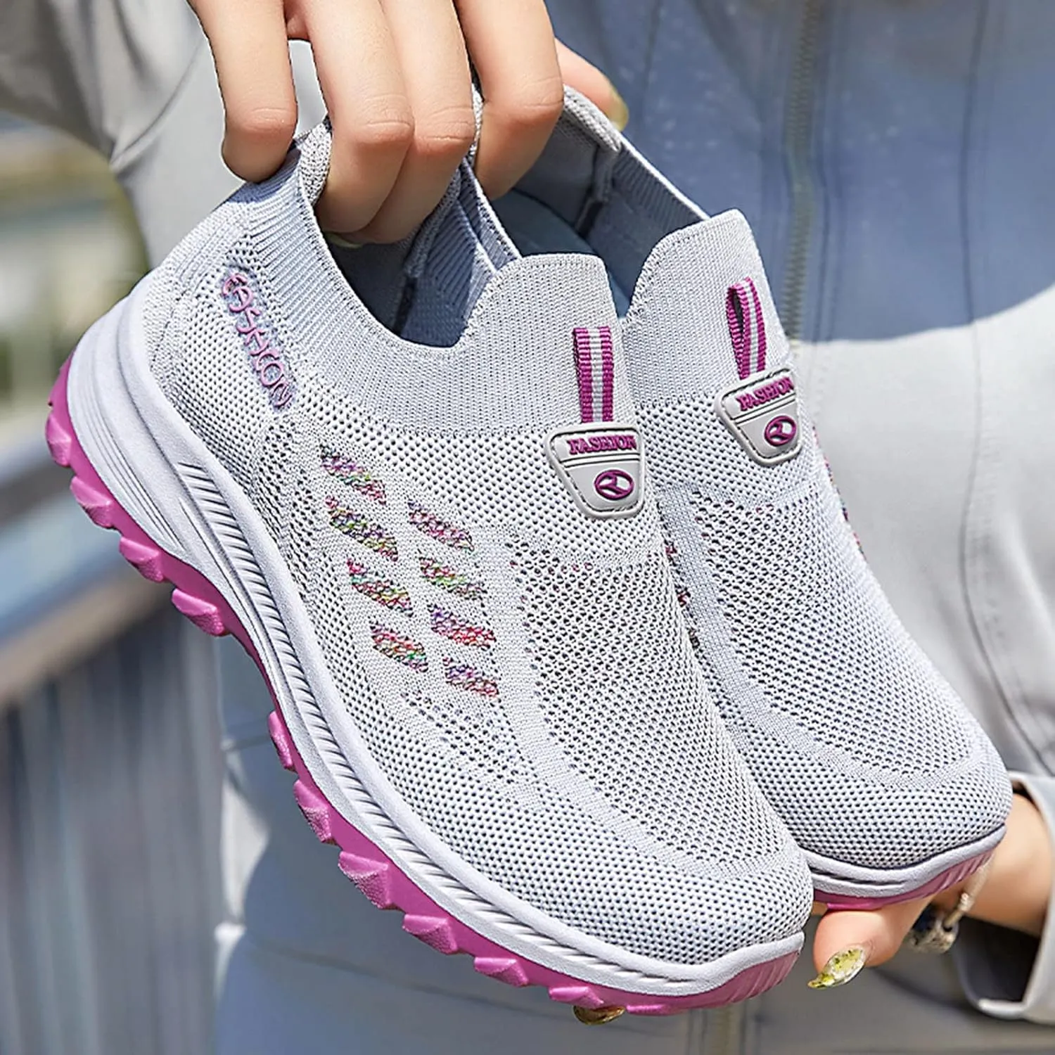 Lightweight Comfortable Wear Orthowear Shoes for Women, Fashion Ortho Shoes for Women Plantar Fasciitis Comfortable Air Cushion Ortho Breathable Stretch Cushion Sneakers