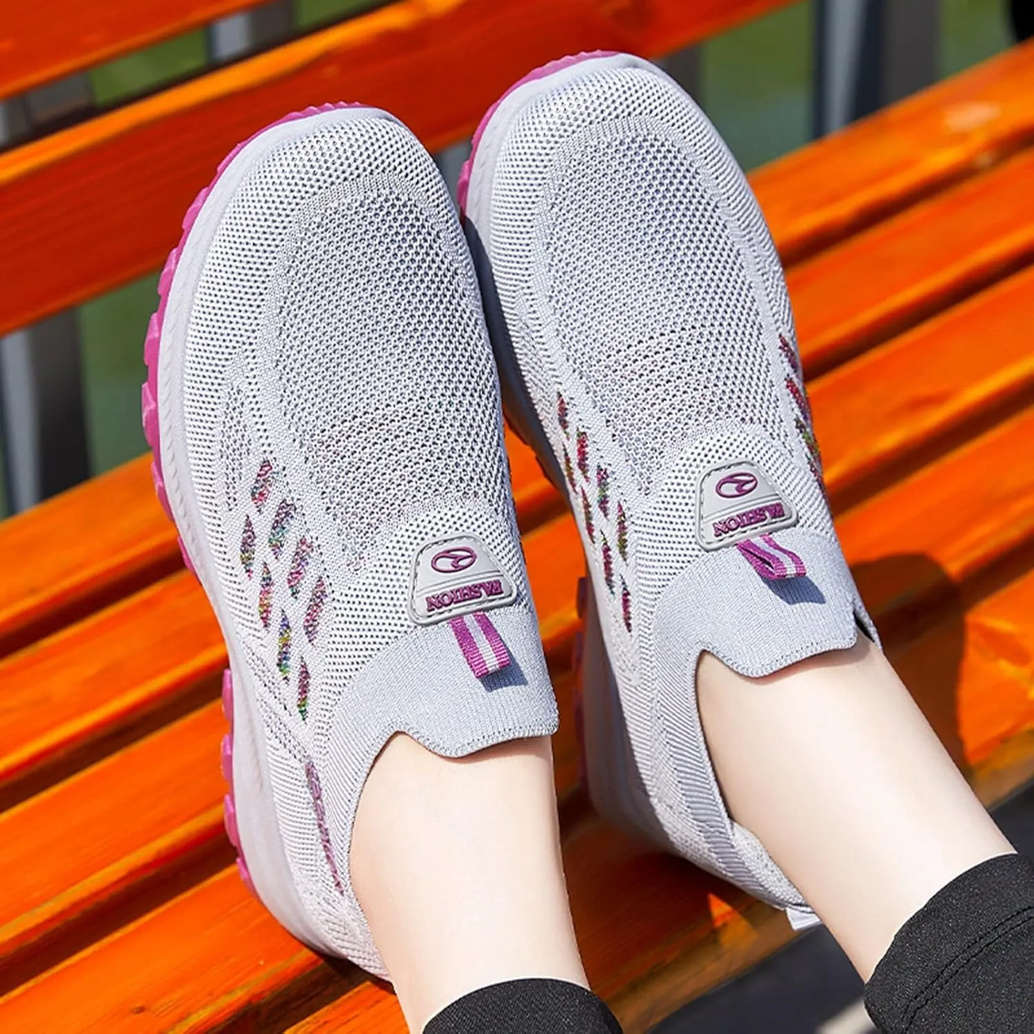 Lightweight Comfortable Wear Orthowear Shoes for Women, Fashion Ortho Shoes for Women Plantar Fasciitis Comfortable Air Cushion Ortho Breathable Stretch Cushion Sneakers