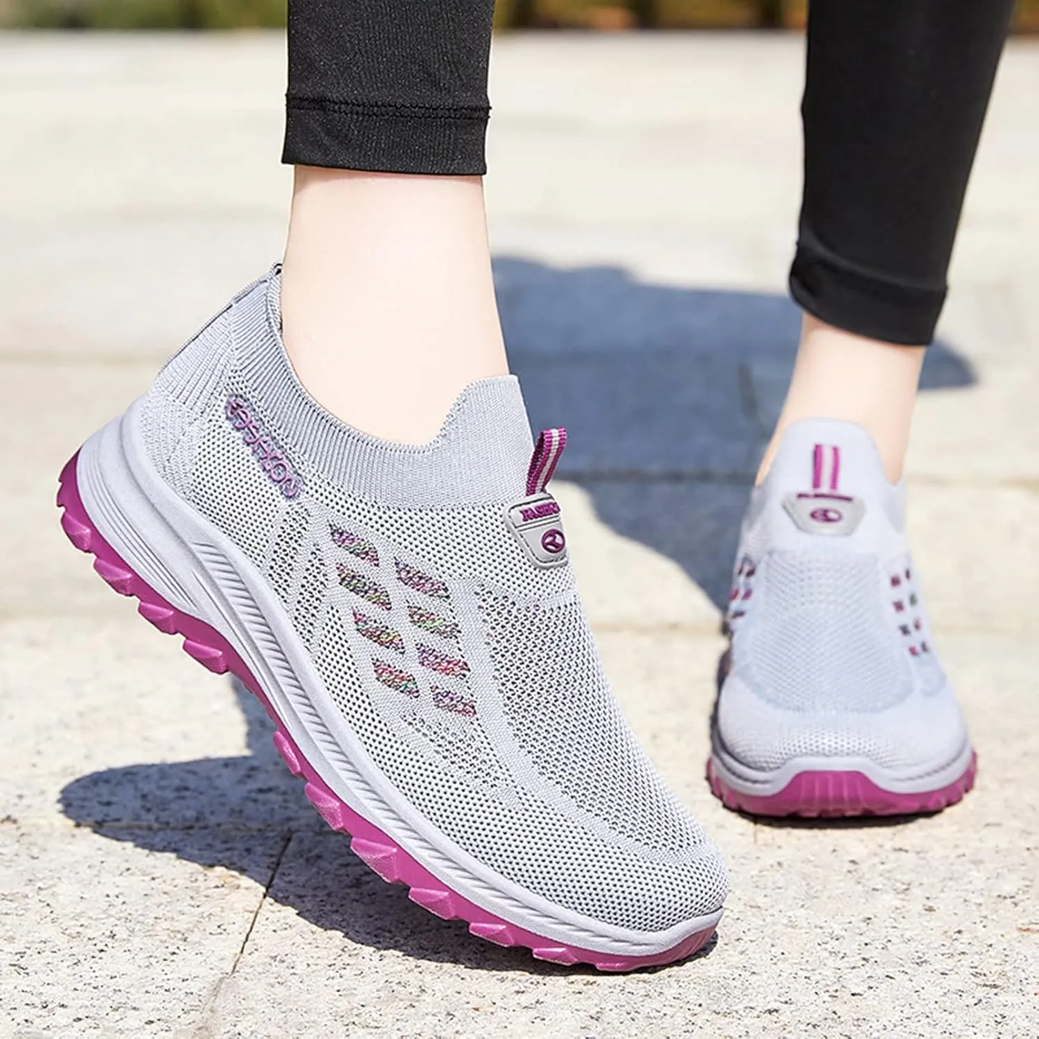 Lightweight Comfortable Wear Orthowear Shoes for Women, Fashion Ortho Shoes for Women Plantar Fasciitis Comfortable Air Cushion Ortho Breathable Stretch Cushion Sneakers