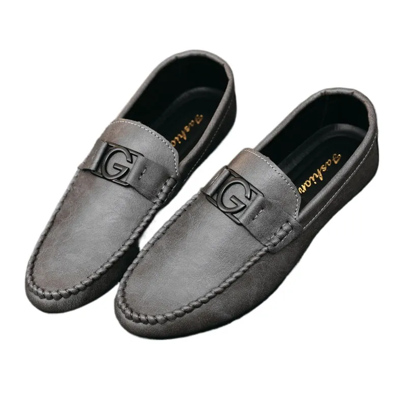 Loafers men's lazy shoes soft leather shoes Korean version casual shoes men's shoes summer new men's versatile trend shoes