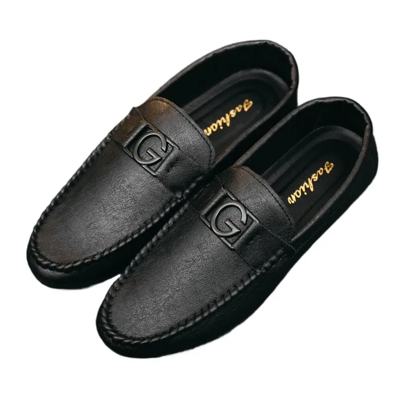 Loafers men's lazy shoes soft leather shoes Korean version casual shoes men's shoes summer new men's versatile trend shoes