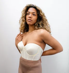 Longline low back bustier [Ivory]
