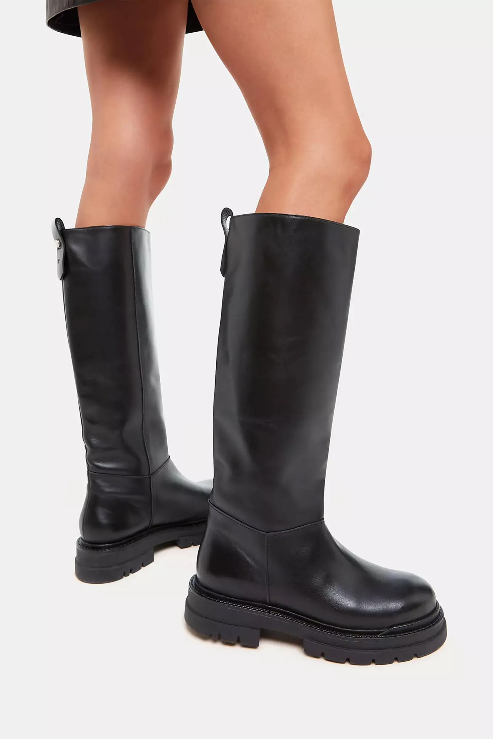 Maceo Lug Sole Leather Knee High Boots