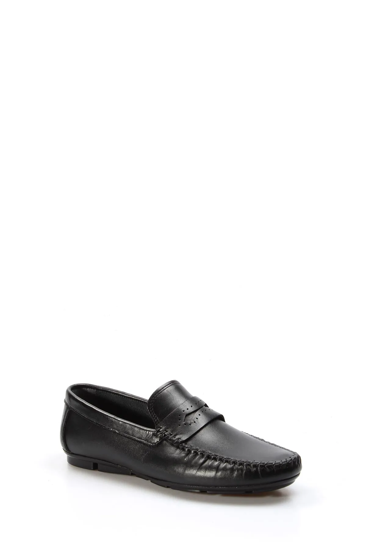 Men's Classic Black Leather Loafers - Wessi