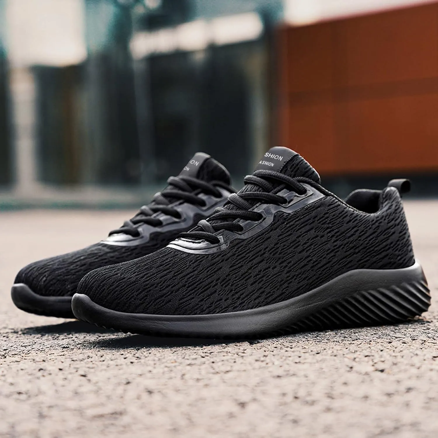 Mens Loafers & Slip-Ons Fashion Men Mesh Casual Sport Shoes Lace Up Solid Color Running Breathable Soft Bottom