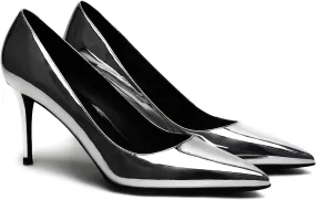 MOOMMO Women Classic High Heels Pumps Shoes Pointed Toe Slip On Satin Heels Stiletto Dress Shoes Pointed Closed Toe 3" Kitten Heel Sandals Office Ladies Bridal Wedding Party Formal Basic 4-13 M US