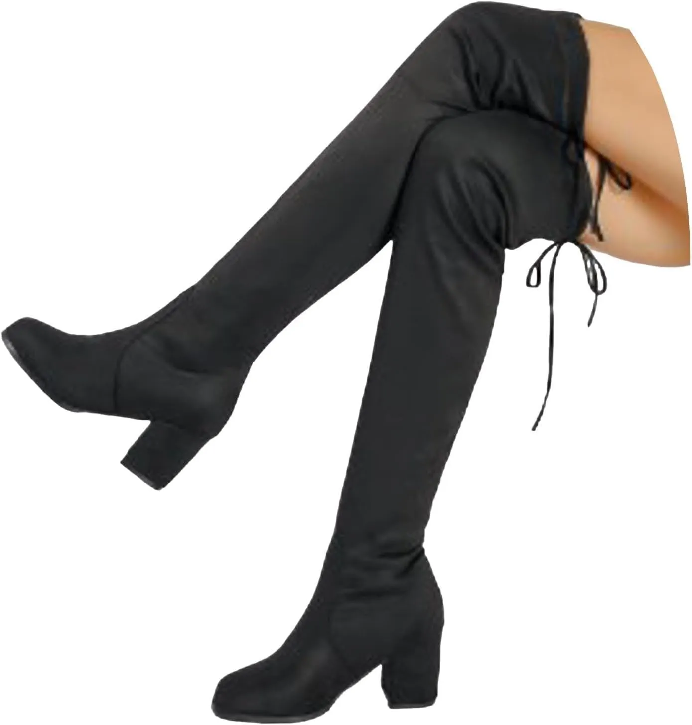 Over the KneeBoots for Women Sexy Stretch Thigh HighBoots Stylish Chunky High Heel Tall Boots Wide Calf Fall Boots