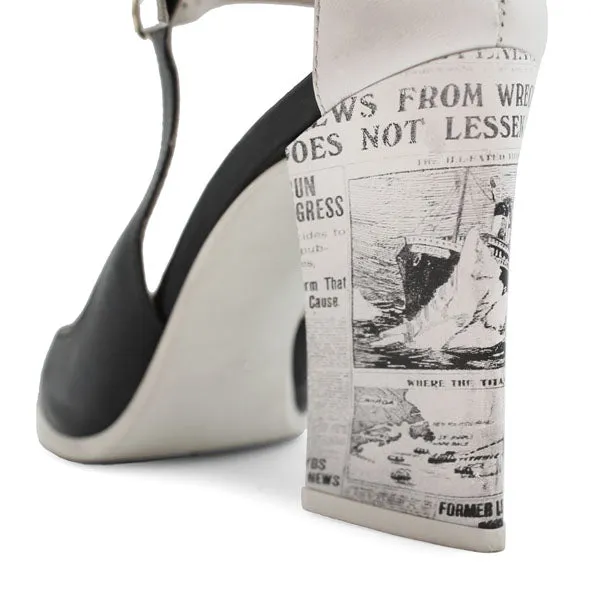 Pointure -Black/White Newsprint High heel shoe