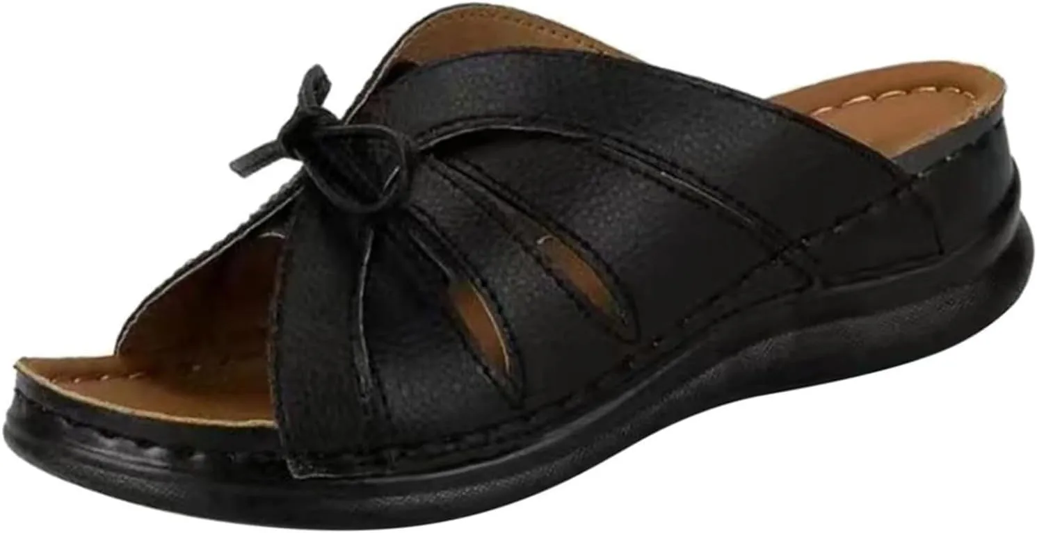 Sandals Women Comfortable Dressy Arch Support Orthopedic Flip Flops Low Wedge Hiking Walking Summer Orthotic Slides Slippers