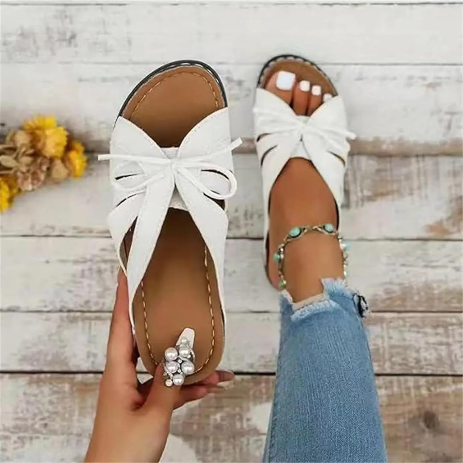 Sandals Women Comfortable Dressy Arch Support Orthopedic Flip Flops Low Wedge Hiking Walking Summer Orthotic Slides Slippers