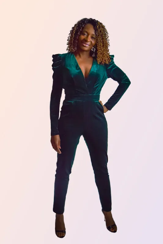 SHERWOOD FOREST VELVET JUMPSUIT