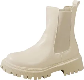 Short Boots for Women Low Heel Women's Boots Chunky Block Heel Slip On Ankle Booties with Elastic Short Boots 