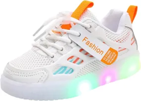 Sneakers for Girls, Girl Tennis Shoes LED Light Up Lightweight Sneakers Kids Lace-up Running Walking Sports Shoes