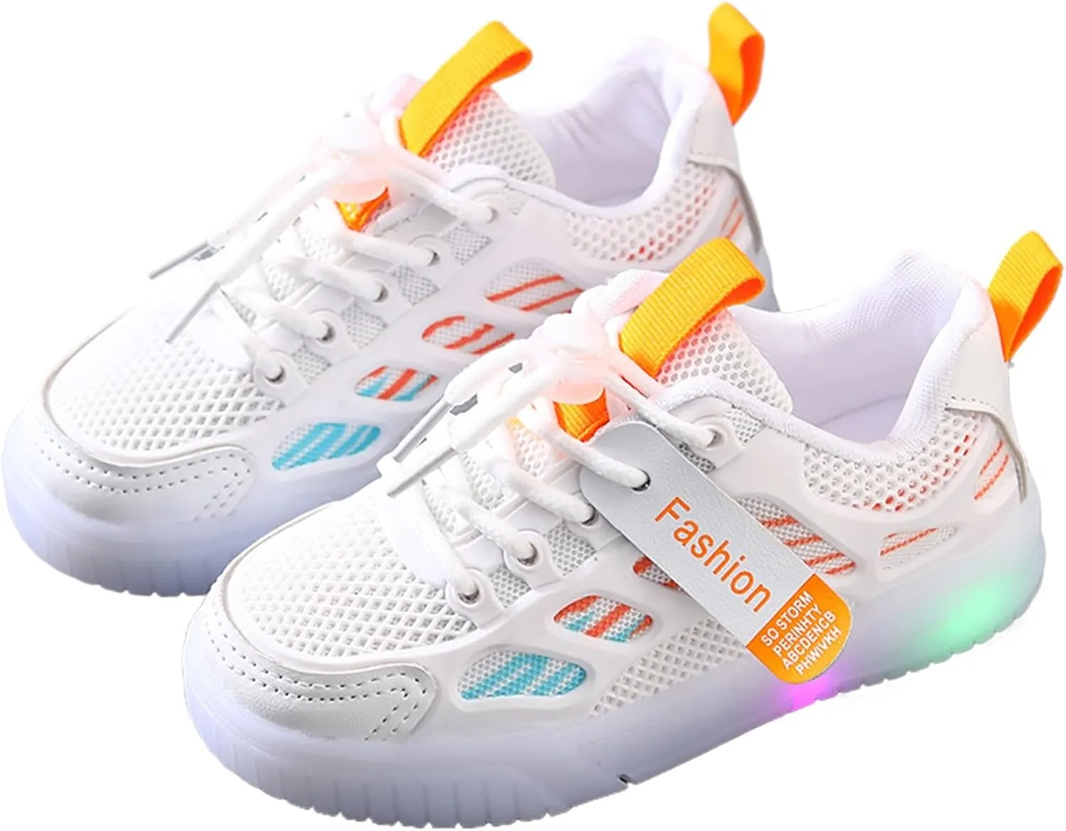 Sneakers for Girls, Girl Tennis Shoes LED Light Up Lightweight Sneakers Kids Lace-up Running Walking Sports Shoes